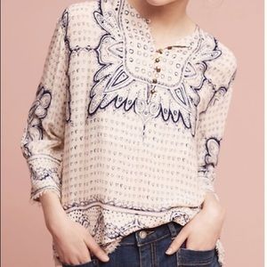 Maeve Morgan Printed Top, blue motif, SP
